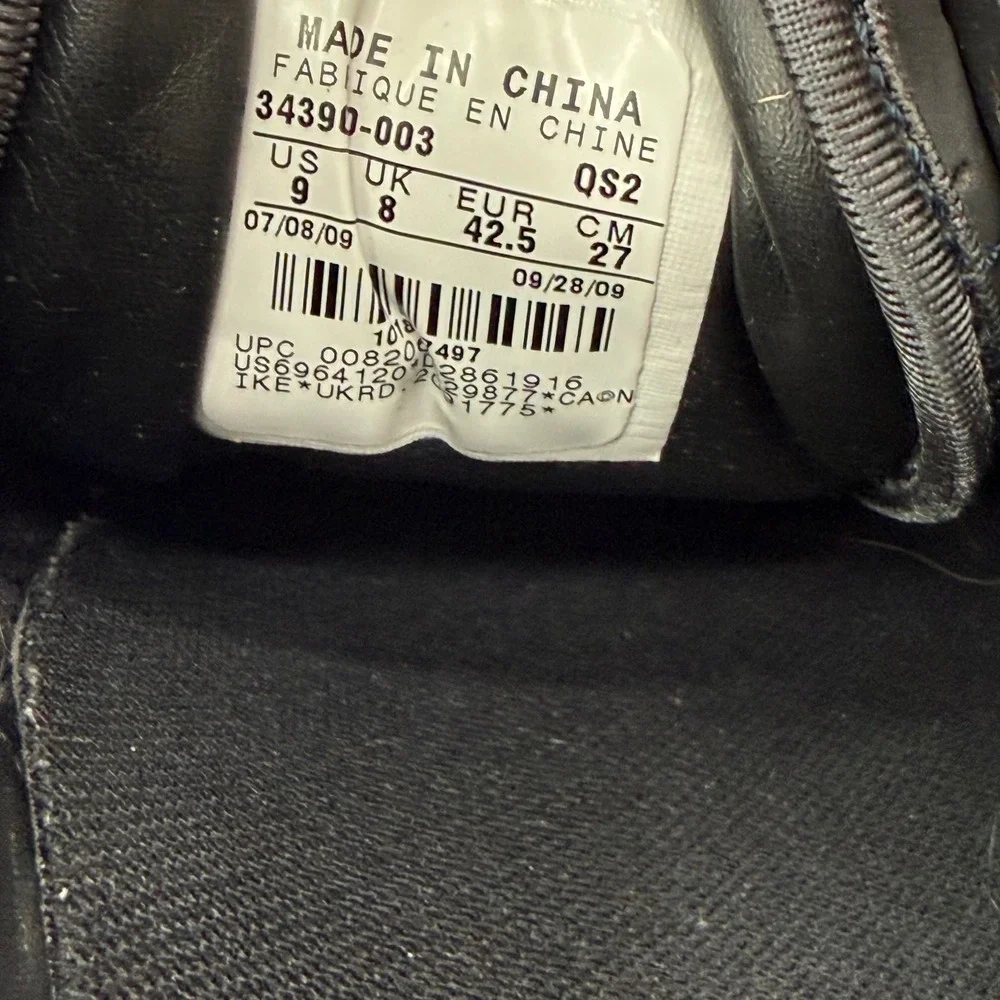 Nike Shox NZ Black Metallic Silver 34390-003 Mens Size 9 Vintage‎ 2009 Y2K